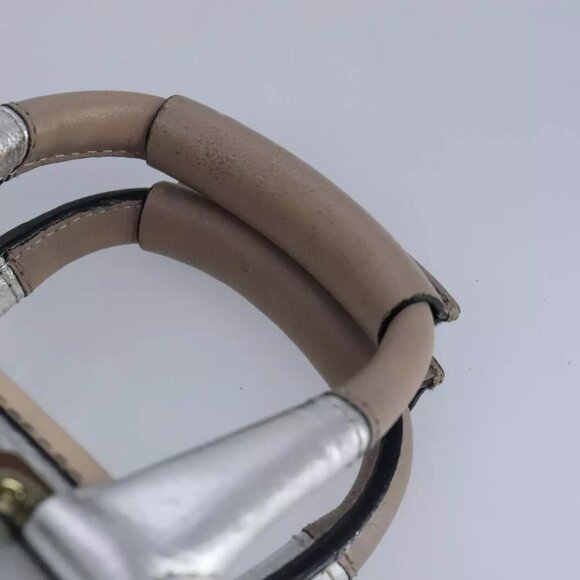 Chloe Etel Hand Bag Leather 2way Silver Auth - Picture 8 of 16